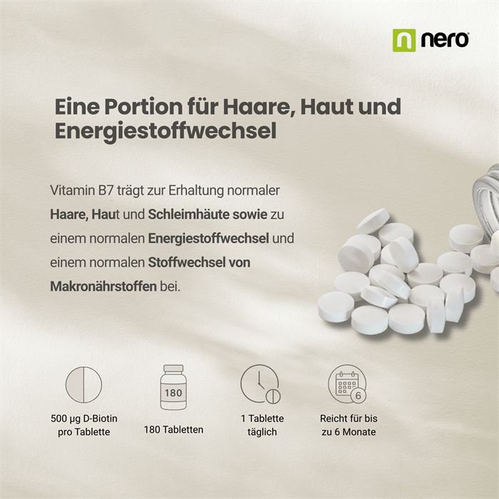 Nero Vitamin B7 Biotin 500 µg (180 Tabletten)