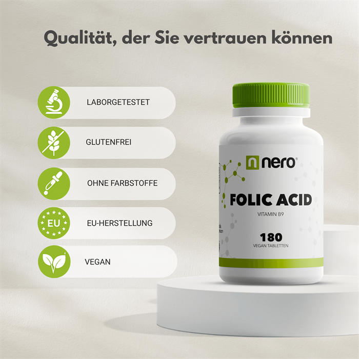 Nero Vitamin B9 Folic Acid 1 mg (180 Tabletten)