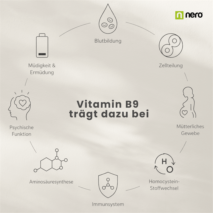 Nero Vitamin B9 Folic Acid 1 mg (180 Tabletten)